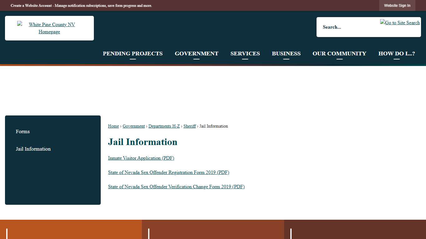 Jail Information | White Pine County, NV - Official Website